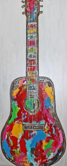 Acrylbild popart streetart art Gemälde abstrakt painting guitar malerei gitarre abstract leinwand