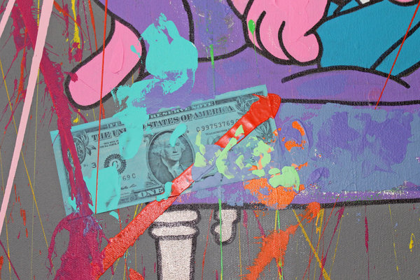Gemälde Acryl streetart painting pink panther gift popart frame Leinwand art abstract Malerei