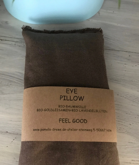Augenkissen Yoga eye pillow Bio-Lavendel Bio-Leinsamen Nachhaltigkeit Lavendelkissen Wärmekissen