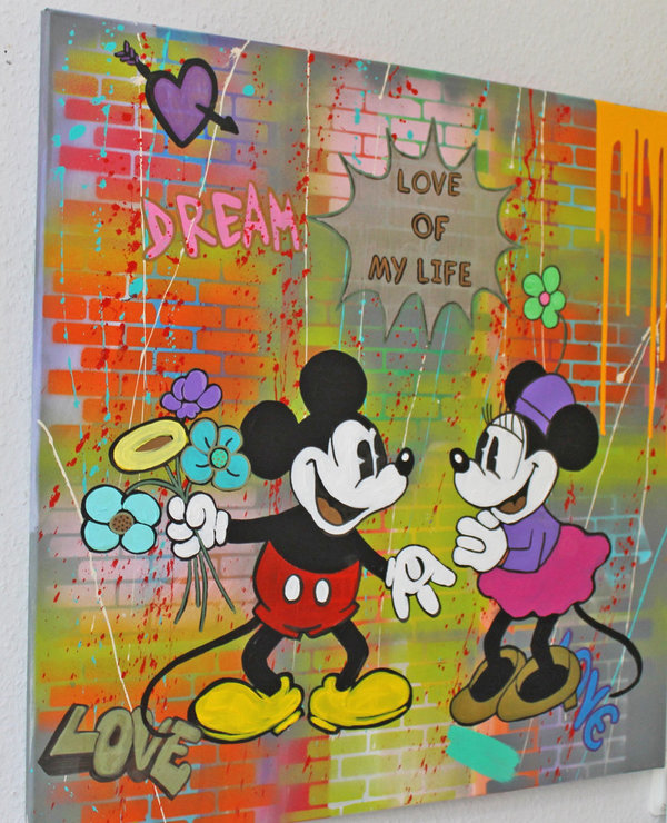 Gemälde Acrylbild Micky Minnie Disney Original pop art street art painting Leinwand Keilrahmen