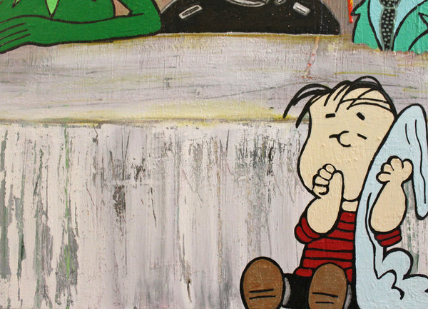 Gemälde Acrylbild peanuts snoopy Original pop art street art muppets Leinwand Keilrahmen