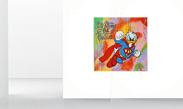 Gemälde Acrylbild Malerei Donald Superman Original pop art street art Leinwand Keilrahmen