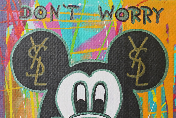 Gemälde Acrylbild Malerei micky mouse Original pop art street art Leinwand
