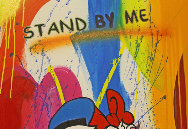 Gemälde Acrylbild Malerei Donald Daisy abstrakt Original pop art street art Leinwand gift